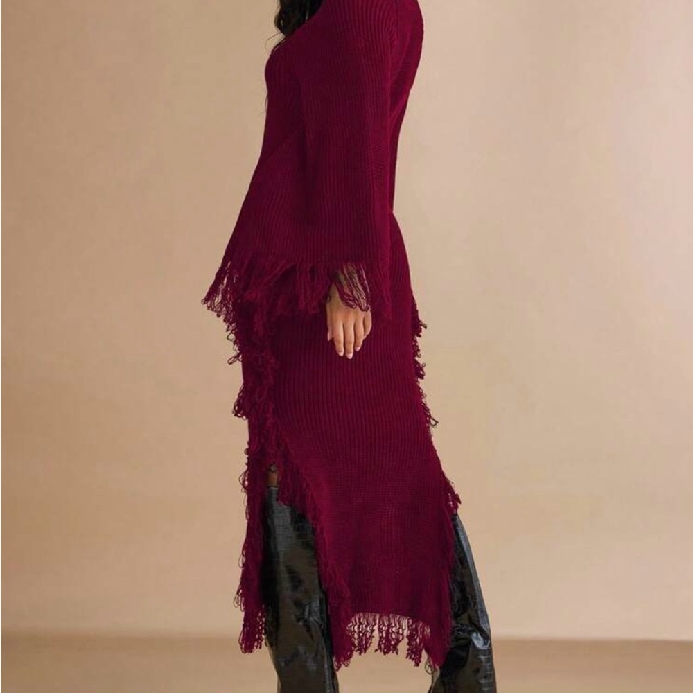 Burgundy Knit Sweater - Picture 4 of 8